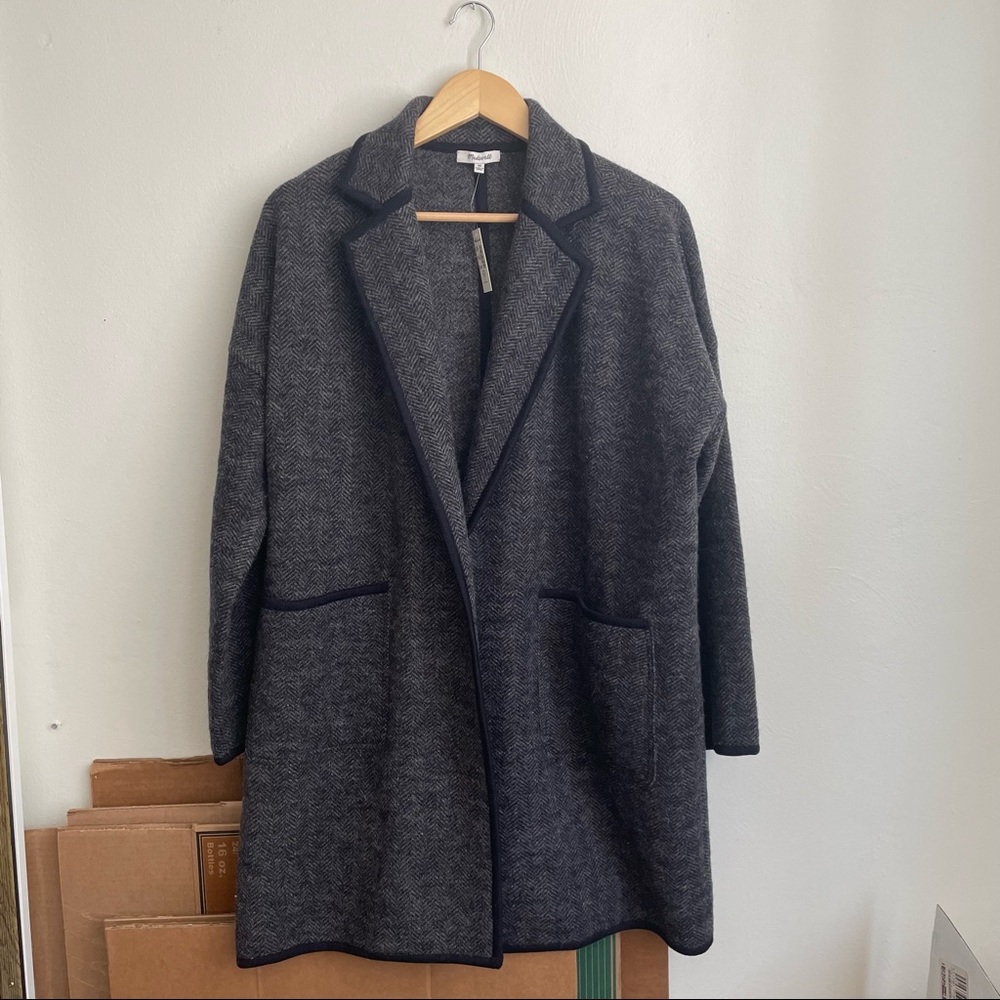 Madewell Courton Herringbone Sweater Coat NB389